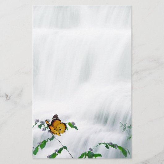 Butterfly & Waterfall Hochzeitsgeschichten Briefpapier (Vorderseite)