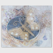 Butterfly Wedding Bridal White Gold Elegant Geschenkpapier (Flach)