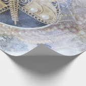 Butterfly Wedding Bridal White Gold Elegant Geschenkpapier (Ecke)