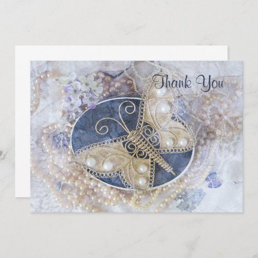 Butterfly Wedding Bridal White Gold Elegante (Vorne/Hinten)