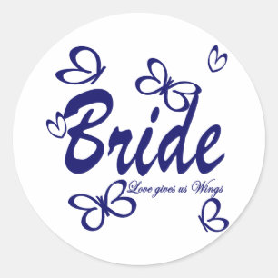 Butterfly Wedding/ Bridge Runder Aufkleber