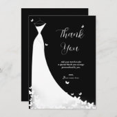 Butterfly Wedding Dress Brautparty Vielen Dank Einladung (Vorne/Hinten)