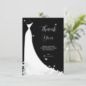 Butterfly Wedding Dress Brautparty Vielen Dank Einladung (Stehend Vorderseite)