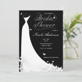 Butterfly Wedding Dress Bridal Dusche Einladung (Stehend Vorderseite)