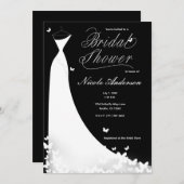 Butterfly Wedding Dress Bridal Dusche Einladung (Vorne/Hinten)