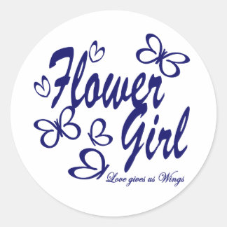 Butterfly Wedding/Flower Girl Runder Aufkleber