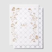 Butterfly Wedding Vellum Overlay Golden Pergament Einladungen (Versetzt (Einladung))