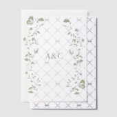 Butterfly Wedding Vellum Overlay Sage Green Pergament Einladungen (Versetzt (Einladung))