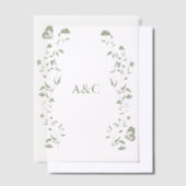 Butterfly Wedding Vellum Overlay Sage Green Pergament Einladungen (Versetzt)