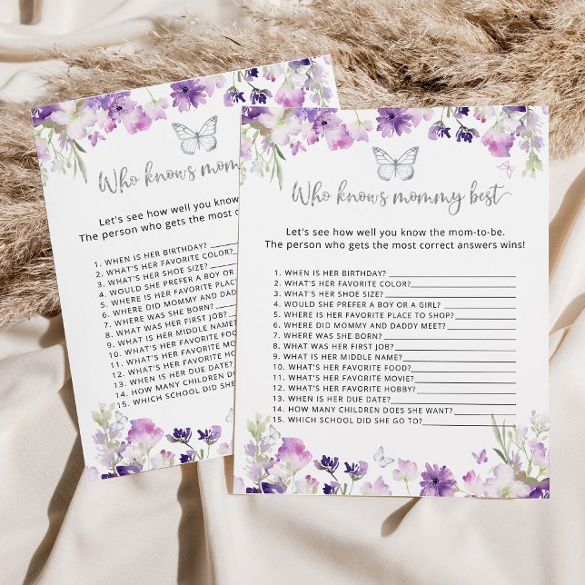 Butterfly Wer Mama am besten Baby Dusche Spiel ken (Von Creator hochgeladen)