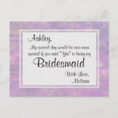 Butterfly - Werden Sie meine Bridesmaid? Einladungspostkarte (Vorderseite)