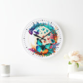 Butterfly Whimsy Große Wanduhr (Zuhause)