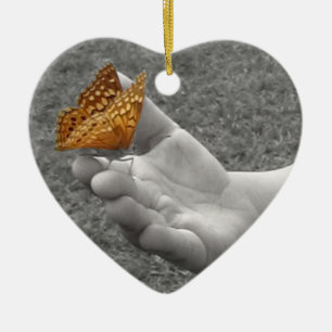 Butterfly Whisperer Keramikornament