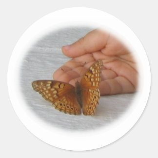 Butterfly Whisperer Runder Aufkleber