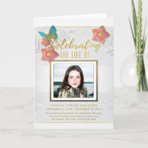 Butterfly White Gold Graue Gedenkveranstaltung Ein Einladung