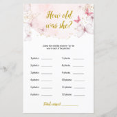 Butterfly Wie alt war sie? Baby Showspiel (Vorderseite)