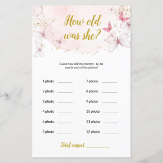 Butterfly Wie alt war sie? Baby Showspiel