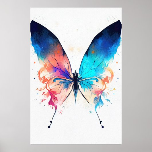 Butterfly Wild Nature Animal Color Malerei Poster (Vorne)