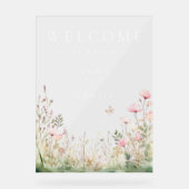 Butterfly-Wildblume Acrylschild (Vorderseite)