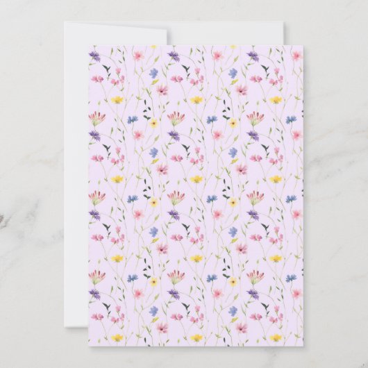 Butterfly Wildblume Babydusche Danke Karte (Rückseite)