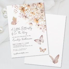 Butterfly Wildblume Babydusche Einladung