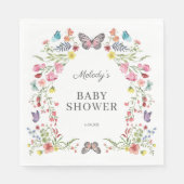 Butterfly Wildblume Babydusche Serviette (Vorderseite)