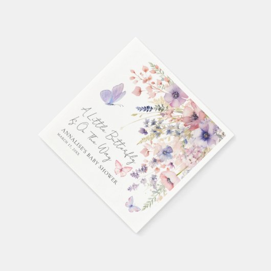 Butterfly Wildblume Babydusche Serviette (Ecke)