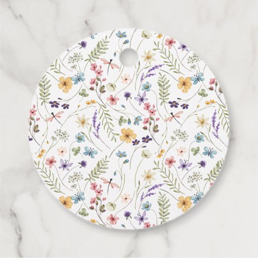 Butterfly Wildblume Garden Brautparty Geschenkanhänger (Rückseite)