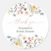 Butterfly Wildblume Garden Brautparty Runder Aufkleber (Vorderseite)