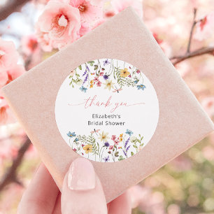 Butterfly Wildblume Garden Brautparty Runder Aufkleber