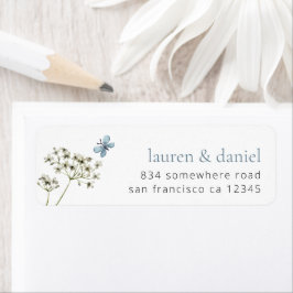 Butterfly-Wildblume nennt Rücksendeadresse Hochzei