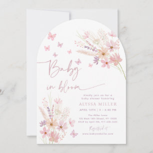 Butterfly Wildblumen Baby in Bloom Baby Dusche Einladung