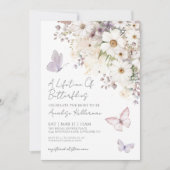 Butterfly Wildblumen Bridal Dusche Einladung (Vorderseite)