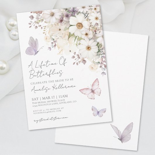 Butterfly Wildblumen Bridal Dusche Einladung