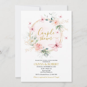 Butterfly-Wildblumen Couple Dusche Einladung