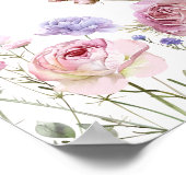 Butterfly Wildblumen Girl Baby Dusche Willkommen Poster (Ecke)