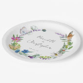 Butterfly-Wildblumen Hochzeit Pappteller (Schrägansicht)