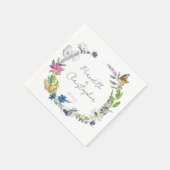 Butterfly-Wildblumen Hochzeit Serviette (Ecke)