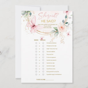 Butterfly-Wildblumen, sagte er, sie habe Spiel ges Einladung