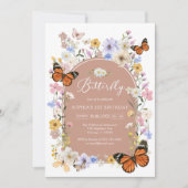 Butterfly Wildflower Baby Shower Invitation Einladung (Vorderseite)