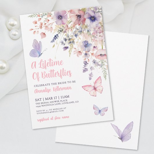 Butterfly Wildflower Bridal Shower Einladung