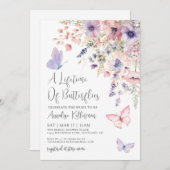 Butterfly Wildflower Bridal Shower Einladung (Vorne/Hinten)