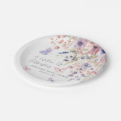 Butterfly Wildflower Bridal Shower Pappteller (Schrägansicht)