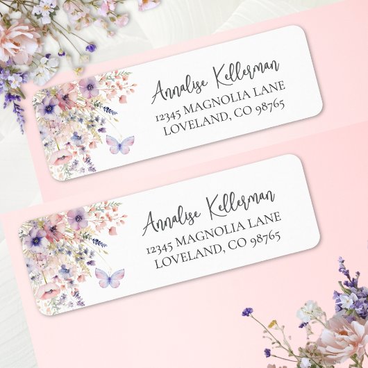 Butterfly Wildflower Return Address