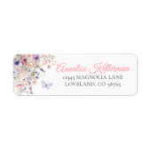 Butterfly Wildflower Return Address Label (Vorne)
