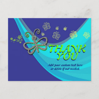 Butterfly Wind Dance Danke, Postcard Postkarte