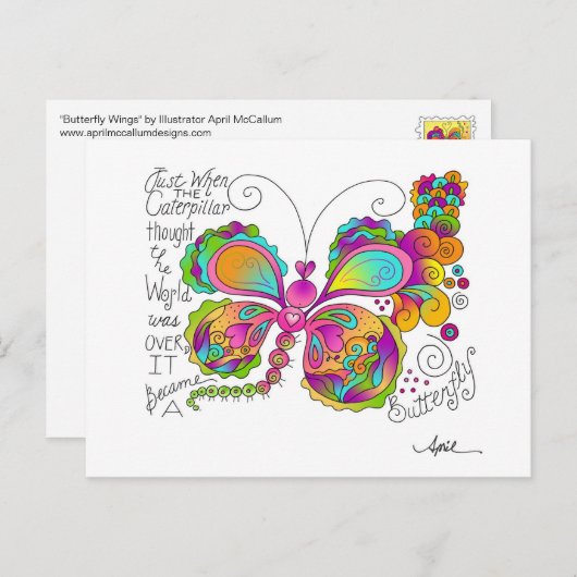 BUTTERFLY WINGS by April McCallum Postkarte (Vorne/Hinten)