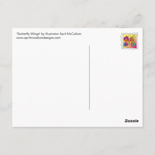 BUTTERFLY WINGS by April McCallum Postkarte (Rückseite)