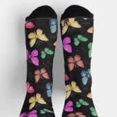 Butterfly Wings Chalk Zeichne Muster Schwarz Socken (Oben)
