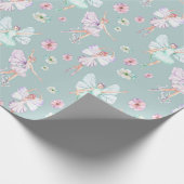 Butterfly Wings Dancing Ballerina Wrapping Paper Geschenkpapier (Ecke)